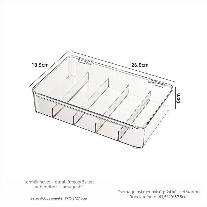 Szemüvegtároló doboz fedővel, porálló, rekeszekkel az asztali használathoz, kávé- és teafilterek rendezésére