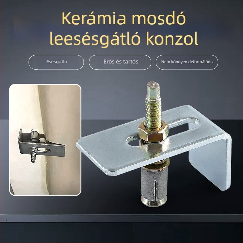 Kerámiamosdó alatti szerelő készlet: rögzítőelemek, expanziós csavarok, akasztók és támasztólemezek