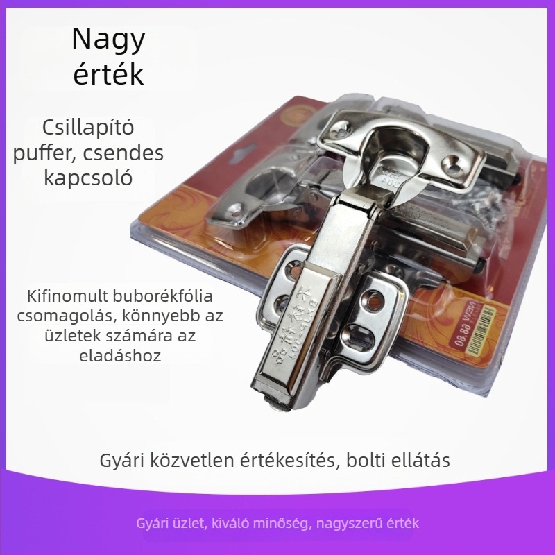 Rozsdamentes acél hidraulikus rugós zsanér csillapítóval, szekrényajtókhoz