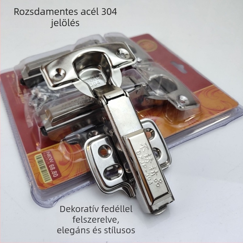 Rozsdamentes acél hidraulikus rugós zsanér csillapítóval, szekrényajtókhoz