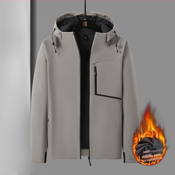 Férfi softshell kabát ősz-télre, fleece béléssel, vastag és meleg, lazán szabott, álló gallér, modell T8 Super