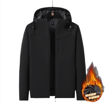 Férfi softshell kabát ősz-télre, fleece béléssel, vastag és meleg, lazán szabott, álló gallér, modell T8 Super