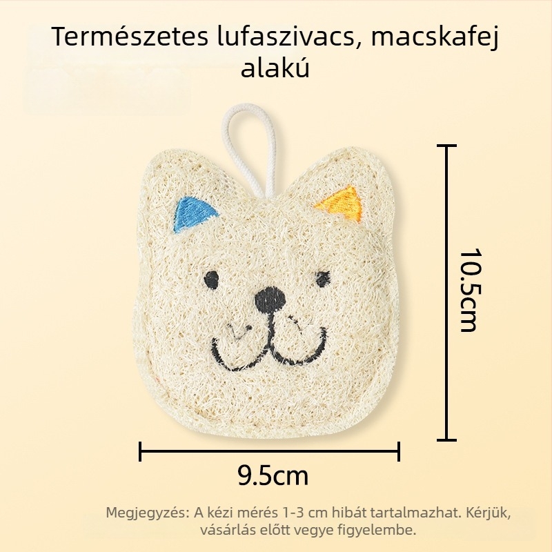 Vastagított luffa mosogatószivacs hímzett mintával