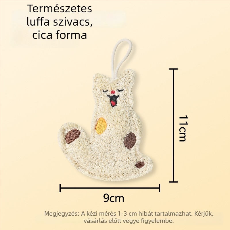 Vastagított luffa mosogatószivacs hímzett mintával