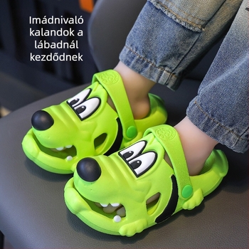 Gyerekeknek szóló rajzfilmszerű kutyás nyári szandál, beltéri és kültéri használatra, uniszex, EVA