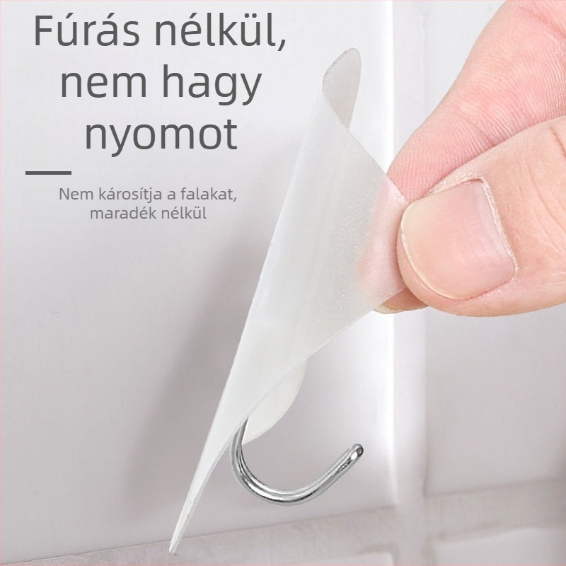 Átlátszó, vízálló ragasztó kampó fürdőszobába és a konyhába, fúrás nélkül, szög nélkül, erős tapadással