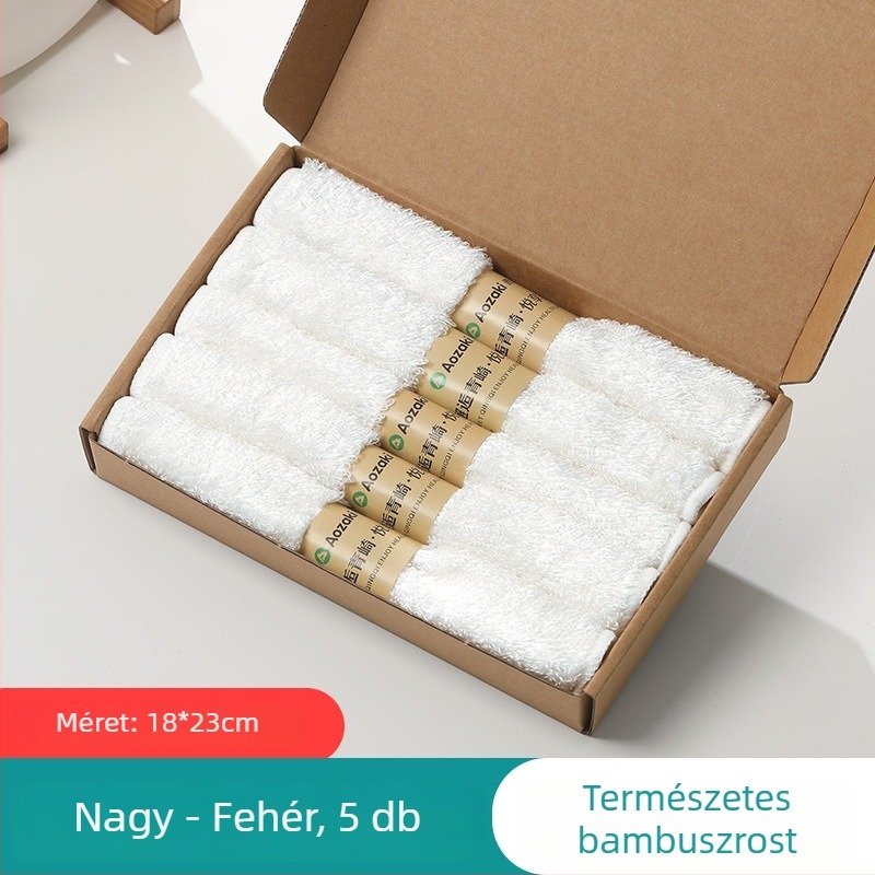 Bambuszrostból készült konyhai törölköző otthonra, vastagított, szöszmentes, nedvszívó tisztító kendő az asztal letörléséhez
