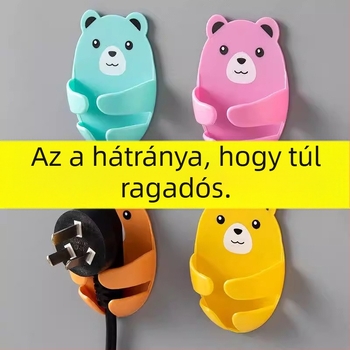 Konyhai maci alakú kábelrögzítő, fúrás nélküli ragasztó kampó csempékre – nagy tapadással