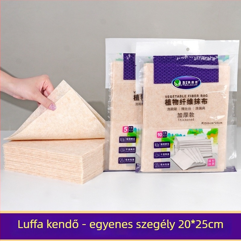 Vastag luffa törlőkendő edényekhez, nedvszívó, zsírtalan, konyhai tisztításra.