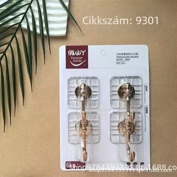 Akril ragasztóhorog, egyes horog, teherbírás 1 kg-ig