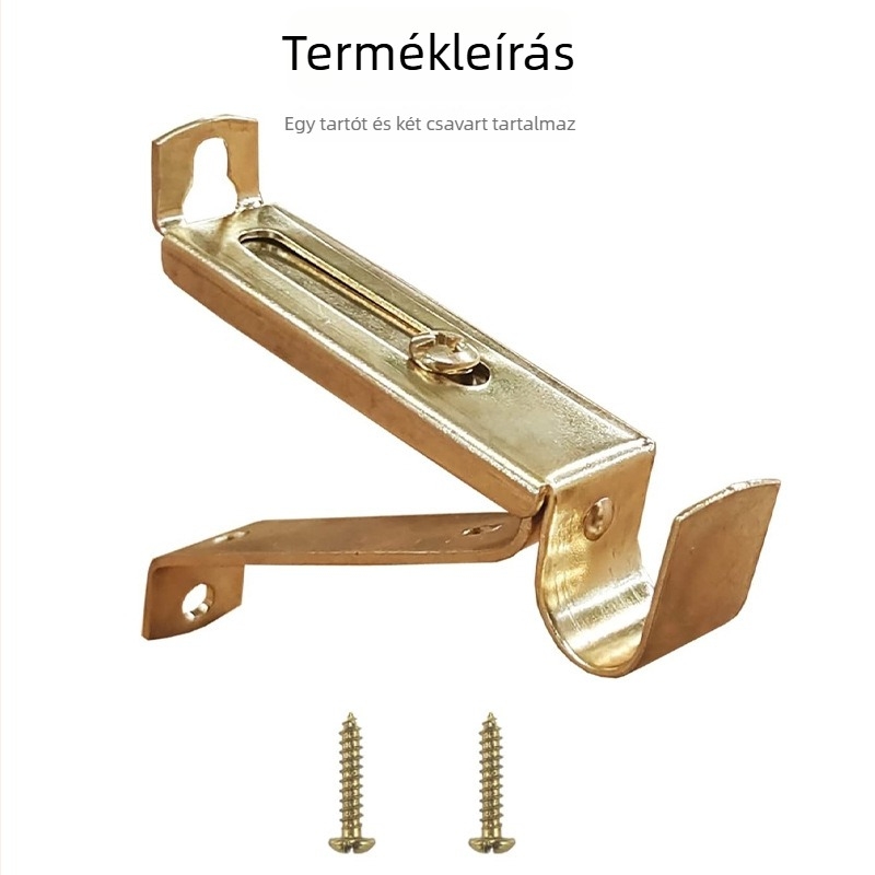 15 mm-es állítható teleszkópos függönyrúd konzol, egyrúd alap, aranyozott kivitel