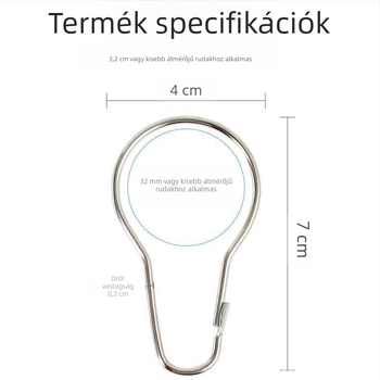 Függönyhorgok és tartozékok, rövid római rudak gyűrűi és kampók kerek lyukakkal