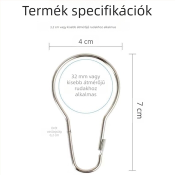 Függönyhorgok és tartozékok, rövid római rudak gyűrűi és kampók kerek lyukakkal
