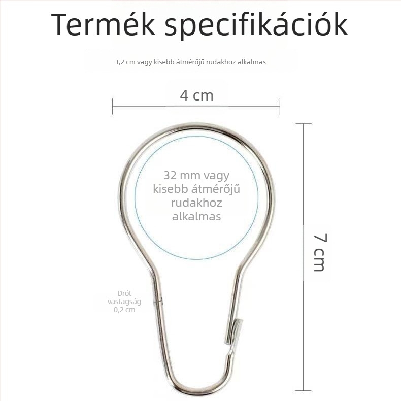 Függönyhorgok és tartozékok, rövid római rudak gyűrűi és kampók kerek lyukakkal