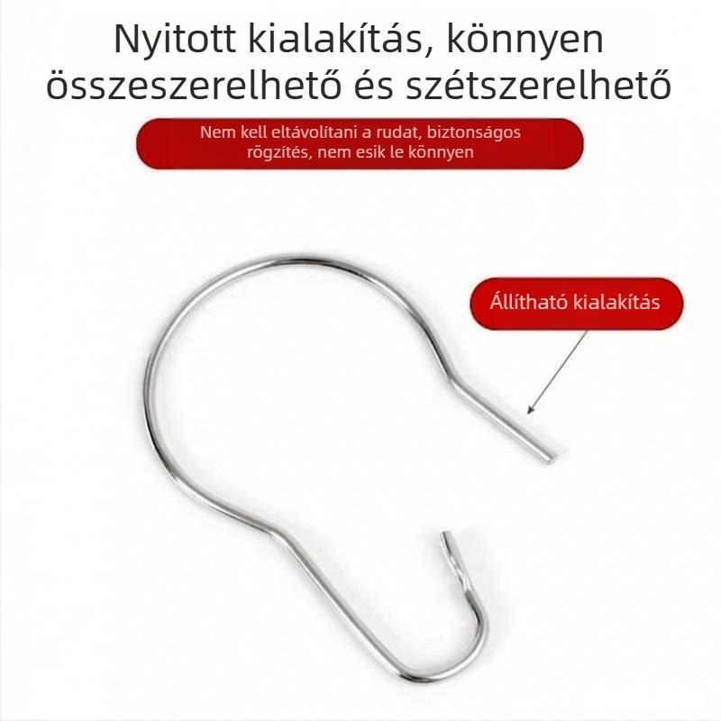 Függönyhorgok és tartozékok, rövid római rudak gyűrűi és kampók kerek lyukakkal