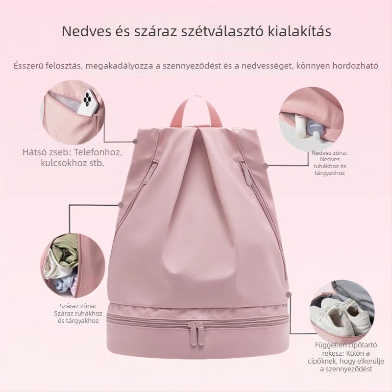Vízálló úszótáska nedves-száraz elválasztással és telefontartó zsebbel