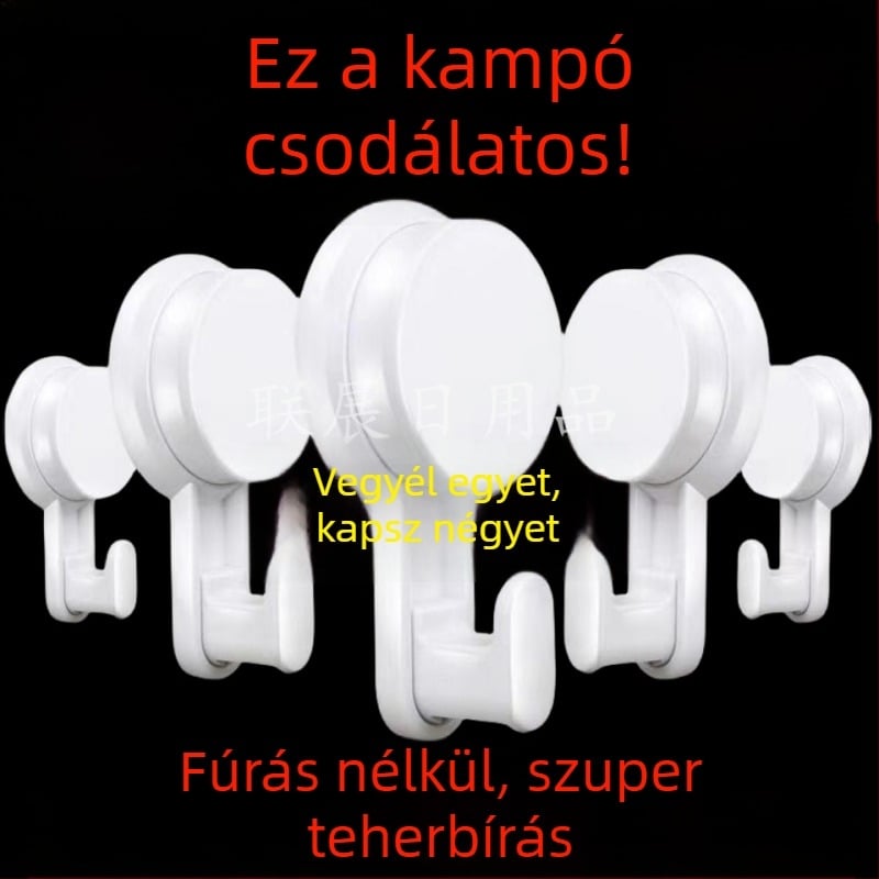 Erős vákuumos kampó fürdőszobába és a konyhába, törölközőtartó az ajtóra, nyom nélkül