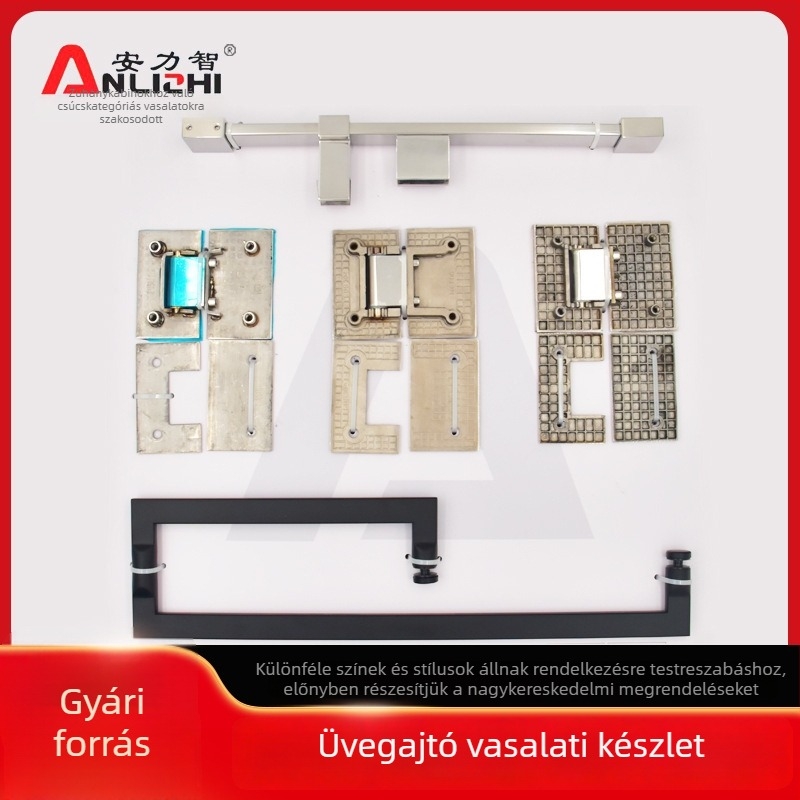 Hengdeli 304 rozsdamentes acél üvegajtó hardver készlet – teljes készlet, modern minimalist stílus