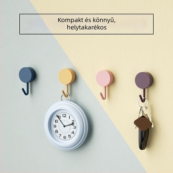 Kreatív nyom nélkül maradó falikampó erős ragasztóval a falra való felszereléshez; ideális fürdőszobába, az ajtó hátuljára, kulcsokhoz, kollégiumhoz