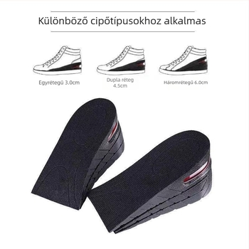 Többszörös rétegű, levehető belső talp a magasság növelésére, állítható párnázással, uniszex cipőkhöz.