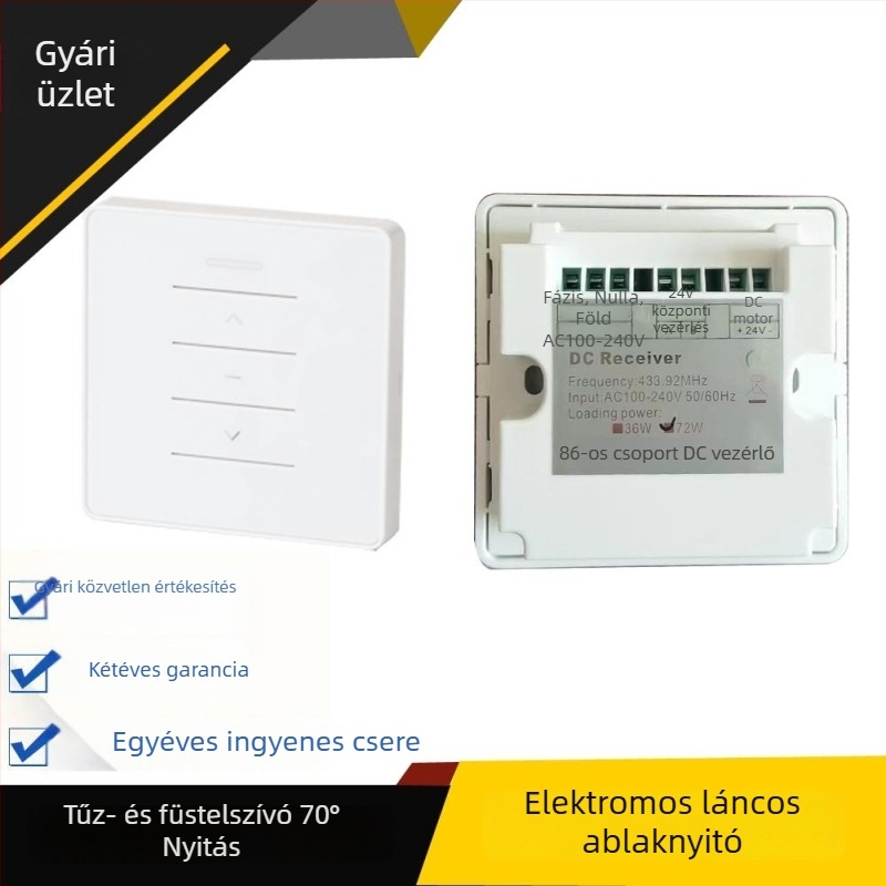 Elektromos ablaknyitó kapcsoló panel 86, 220V–24V transzformátor