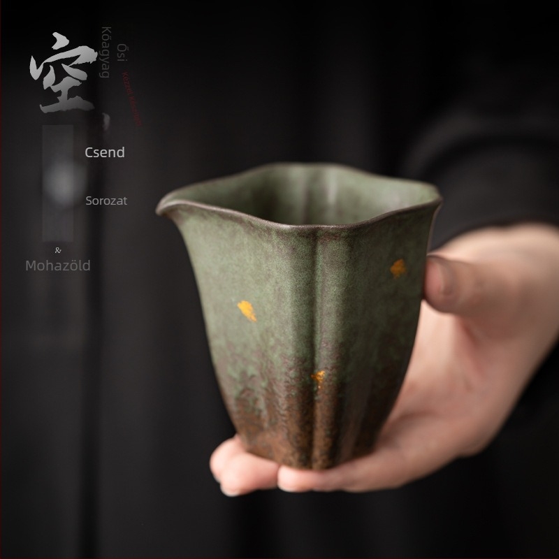 Vintage Gongfu teáskészlet japán stílusban, egyenlő részre osztó pohárral, teás tálcával és teás osztó készülékkel