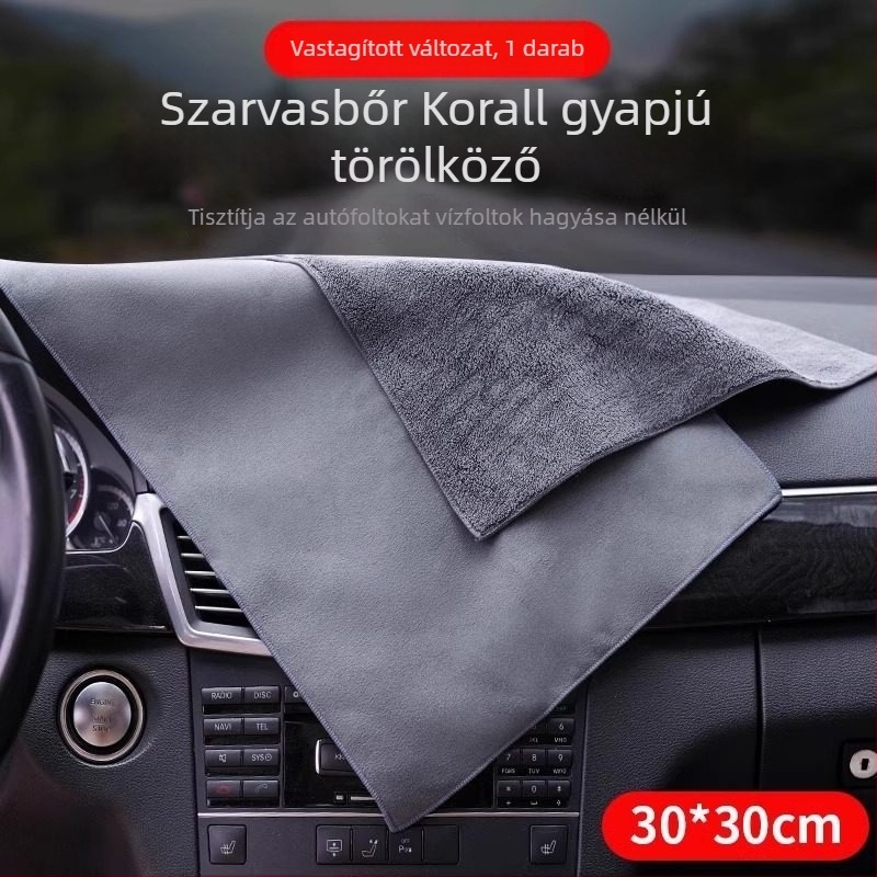 Prémium velúr törlő autómosáshoz – szöszmentes, nyom nélküli belső tisztításra, rendkívül nedvszívó