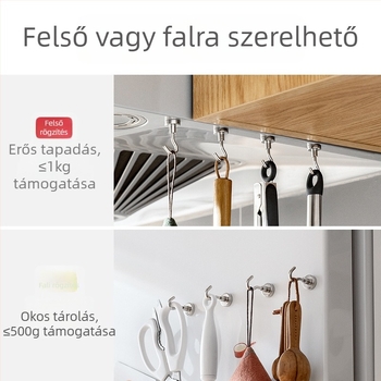 Liheng mágneses akasztó, fúrás nélkül, szívókorongos, rozsdamentes acél, 1–3 kg, fürdőszoba és ajtó