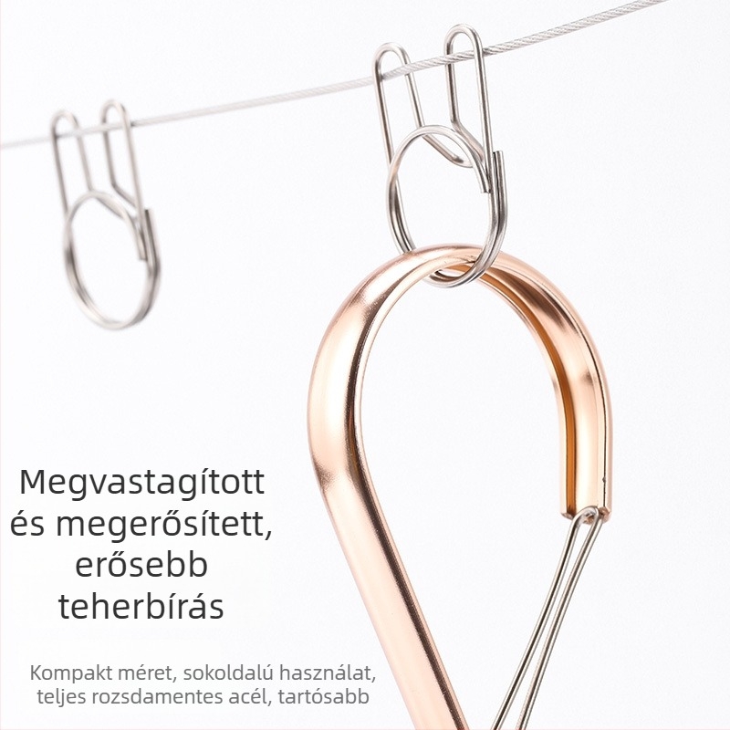 Kültéri ruhaszárító kötél rögzítő klipe, szélálló és csúszásmentes, rozsdamentes acél rögzítő csat, esés elleni megoldás, többfunkciós kampó