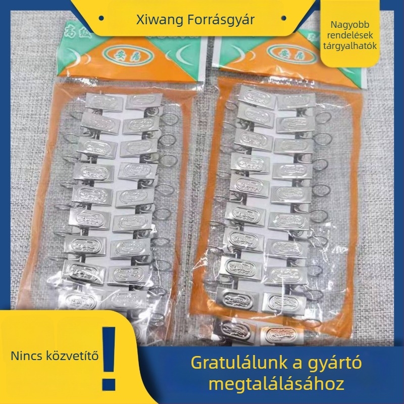 Fém függönyklipszek fogazott éllel, alkalmas függönyökhöz és zuhanyfüggönyhöz
