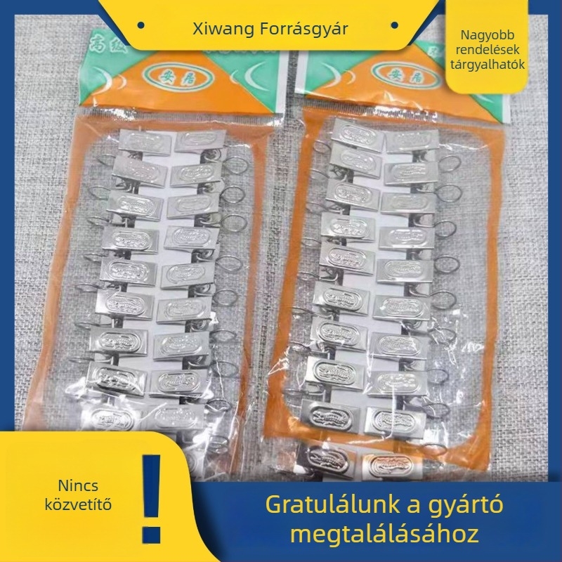 Fém függönyklipszek fogazott éllel, alkalmas függönyökhöz és zuhanyfüggönyhöz