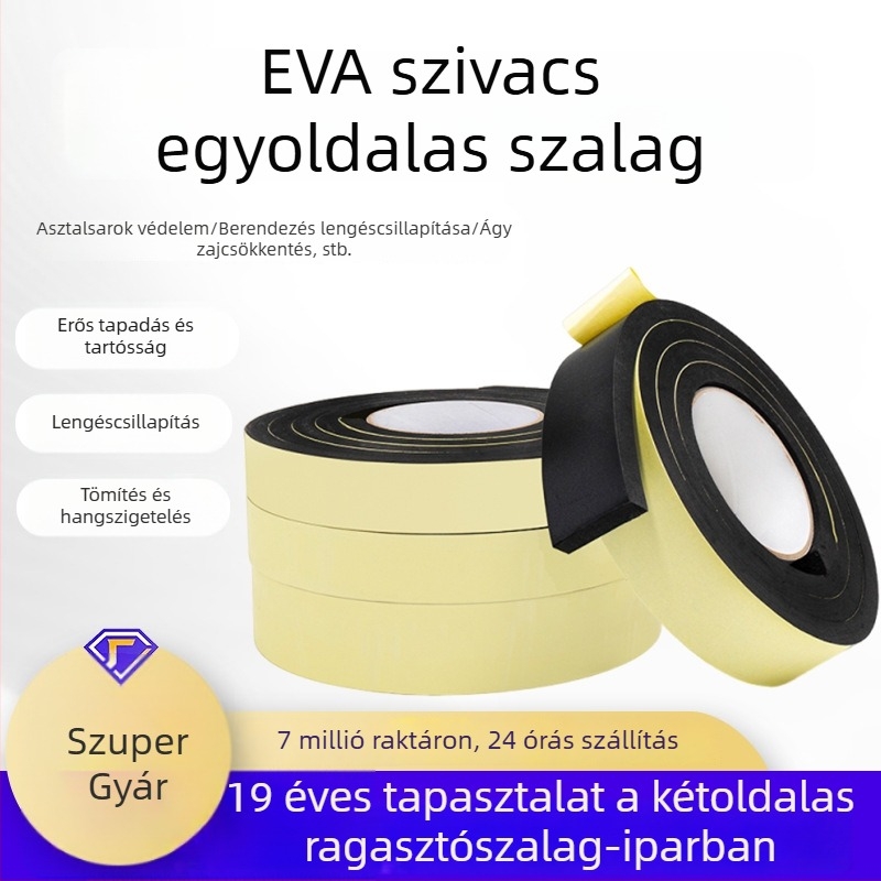 Eva habszivacs egyoldalas ragasztószalag, csúszásmentes tömítés asztalokhoz és székekhez, ajtók és ablakok zajszigetelése
