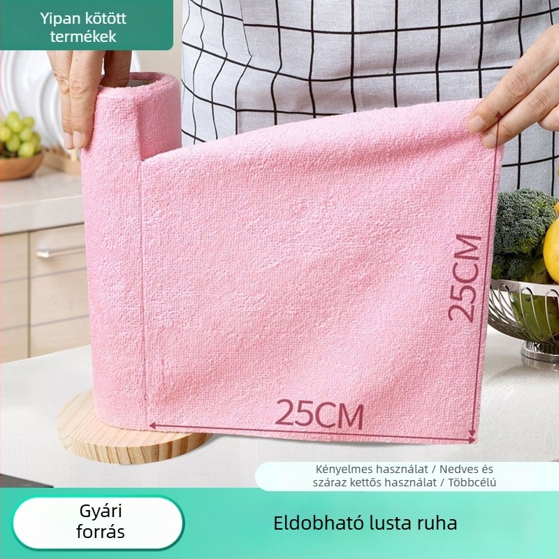 Vastag mikroszálas edényekhez való törlőkendő, kézzel téphető, konyhai tisztító kendő, heti egyszeri használat, nedvszívó, szálmentes, perforált