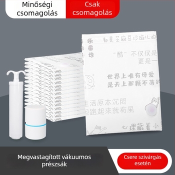Átlátszó vákuumos tömörítő tasak pamut ruhákhoz és paplanokhoz, utazáshoz, nyomtatható