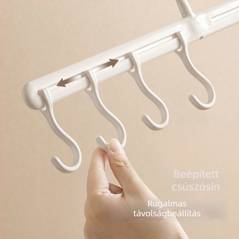 Lazy Corner Háztartási kalap- és ruhafogas, több klipszel — modern minimalist gardrób szervező, nyom nélkül, ABS