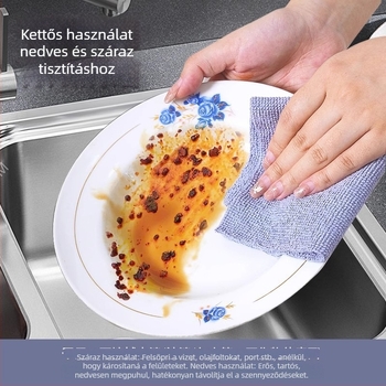 Dobozos mikroszálas konyhai törlőkendők, vastagított ultra‑finom rostok, hetente egyszer használható törlőkendők, mosogatáshoz és súroláshoz