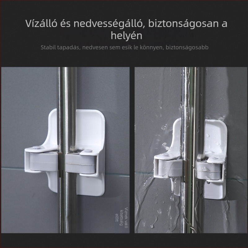 Ragasztó felmosó klipek fürdőszobába, falra szerelhető söprűtartó, multifuncionális klip