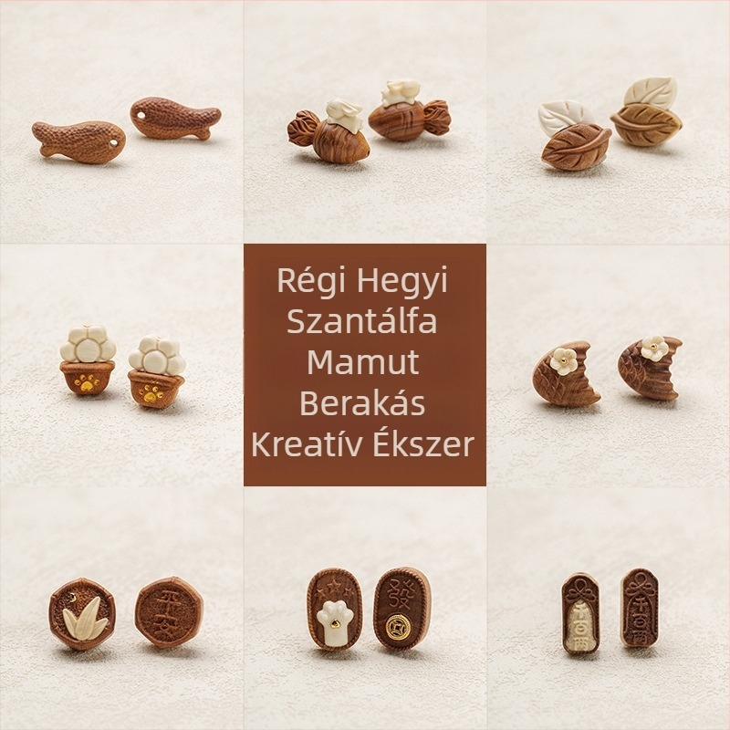Laoshan szantálfa DIY kézműves mamut-inlay gravírozott karkötőgyöngyök és Buddha medál