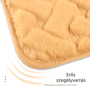 Két darab mikroszálas fürdő- és bejárati szőnyeg, műnyúlszőrrel, nedvszívó, csúszásmentes, egyszínű
