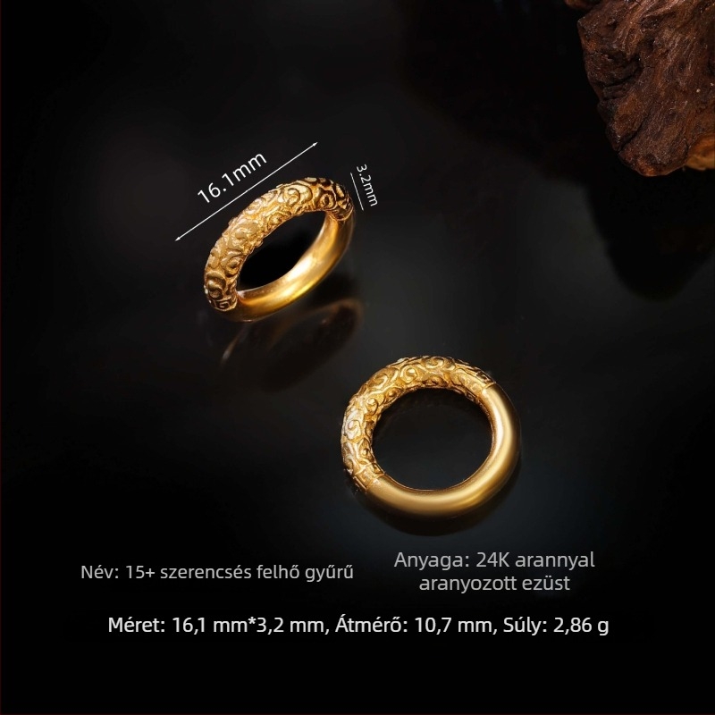 925 ezüst, aranyozott sárkány-totem gyöngy spacer, 10 mm, ékszerkészítéshez