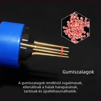 Vörös féreg clip csalihoz — gyors rögzítés gumiszalaggal, horgászfelszerelés