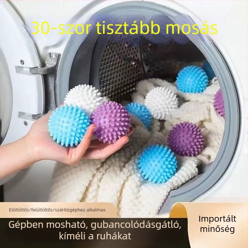 Extra nagy mosólabda tisztító funkcióval, tüskés felület, anti-gubancolódás, gyorsabb szárítás