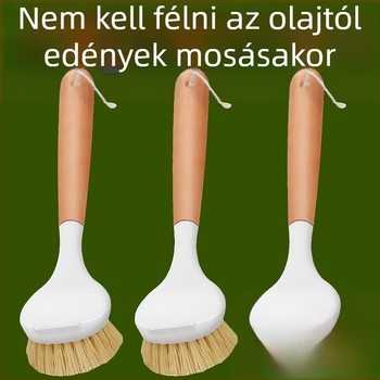 Hosszú fogantyújú sisal edényecset – konyhai edények tisztítására