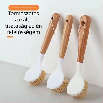Hosszú fogantyújú sisal edényecset – konyhai edények tisztítására