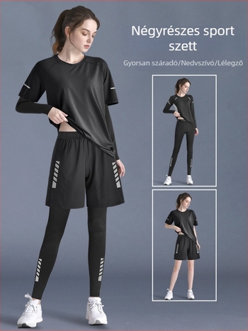 Női sportos készlet: 2026-os új modell, gyorsan száradó futó felső, őszi reggeli edzéshez, jóga felső és edzésnadrág, plusz méret