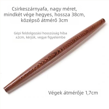 Tömörfa tésztanyújtó, mahagoni színű, tapadásmentes felületű, kis méretű, győza, tészta és palacsinta nyújtására.