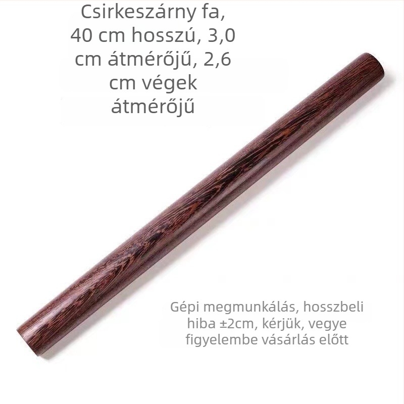 Tömörfa tésztanyújtó, mahagoni színű, tapadásmentes felületű, kis méretű, győza, tészta és palacsinta nyújtására.