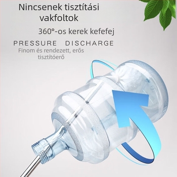 Rozsdamentes acél vödörtisztító ecset, ki- és hosszabbítóval és acélgolyó fejjel, nagy és kicsi vödrök tisztításához