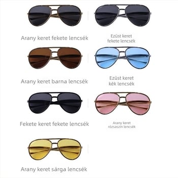 Gyerekeknek készült retro Aviator napszemüveg kettős hidakkal, stílusos és személyre szabható, UV védelem kültéri használatra