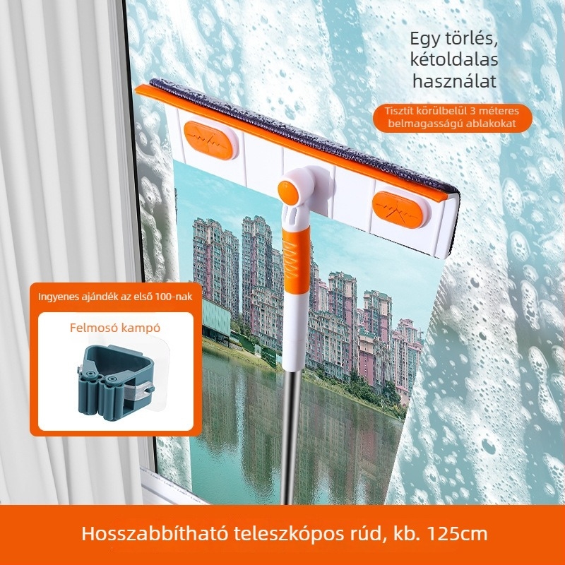 Kétoldalas ablaktisztító teleszkópos nyéllel